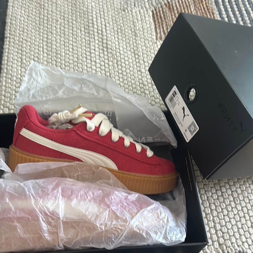 Puma Fenty Red and White Sneakers